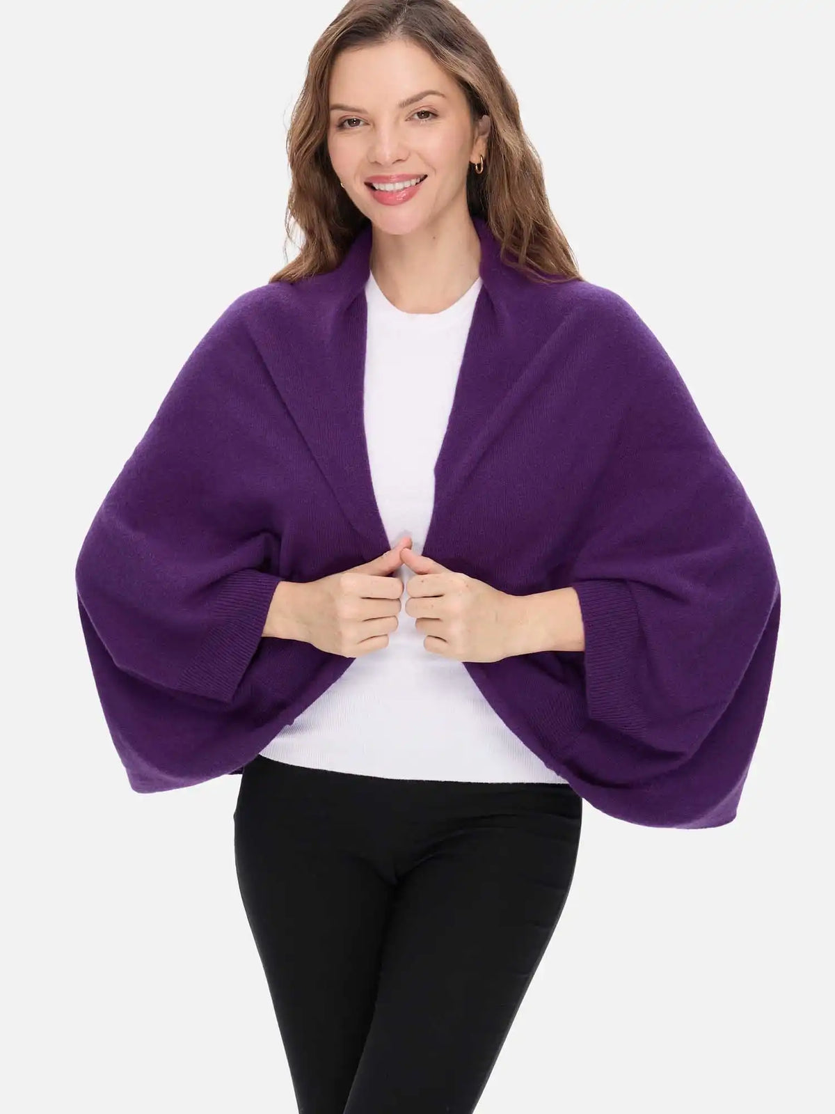 Deep Violet Wearable Cashmere Wrap