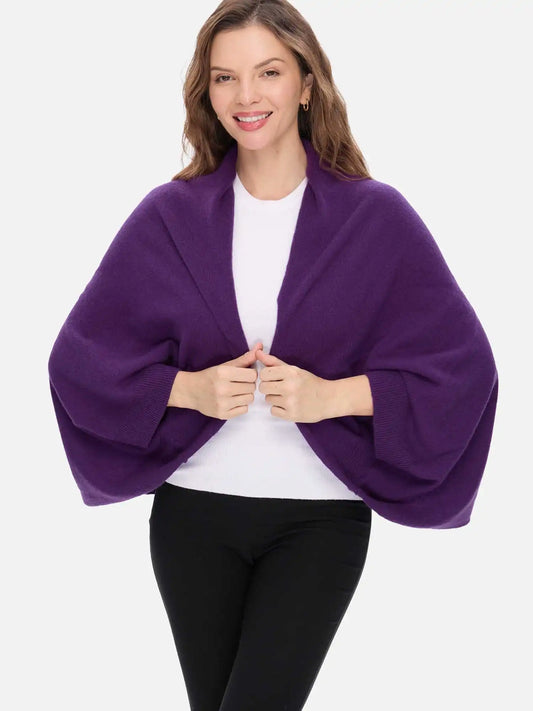 Deep Violet Wearable Cashmere Wrap