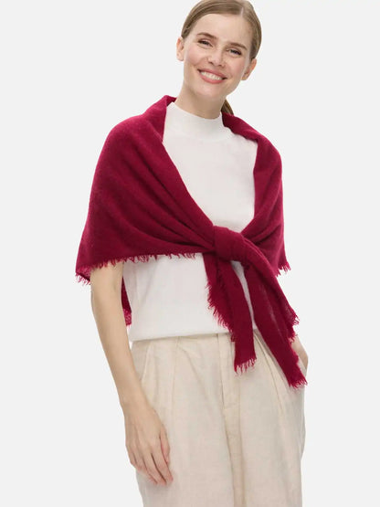 Wine Red CloudPuff Cashmere Scarf