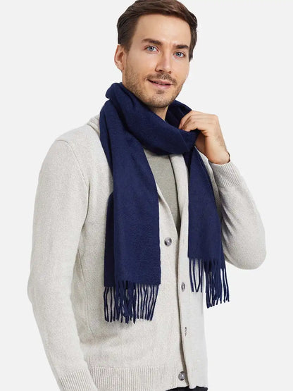 Navy Mens Cashmere Scarf