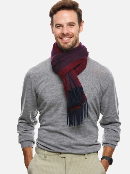 Burgundy Reversible Mens Cashmere Scarf