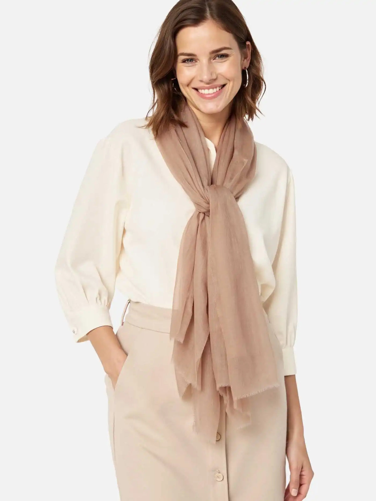 Featherlight Camel Cashmere Scarf