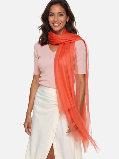 Featherlight Camellia Cashmere Scarf