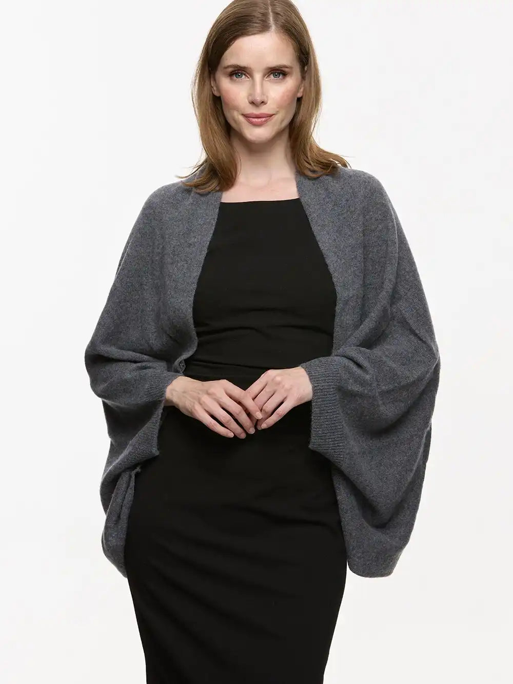Gray Wearable Cashmere Wrap
