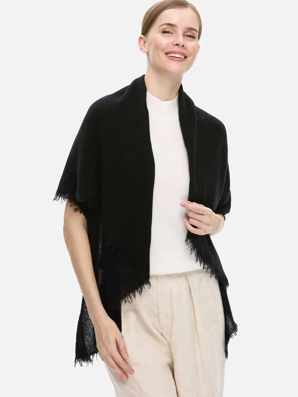 Black CloudPuff Cashmere Scarf