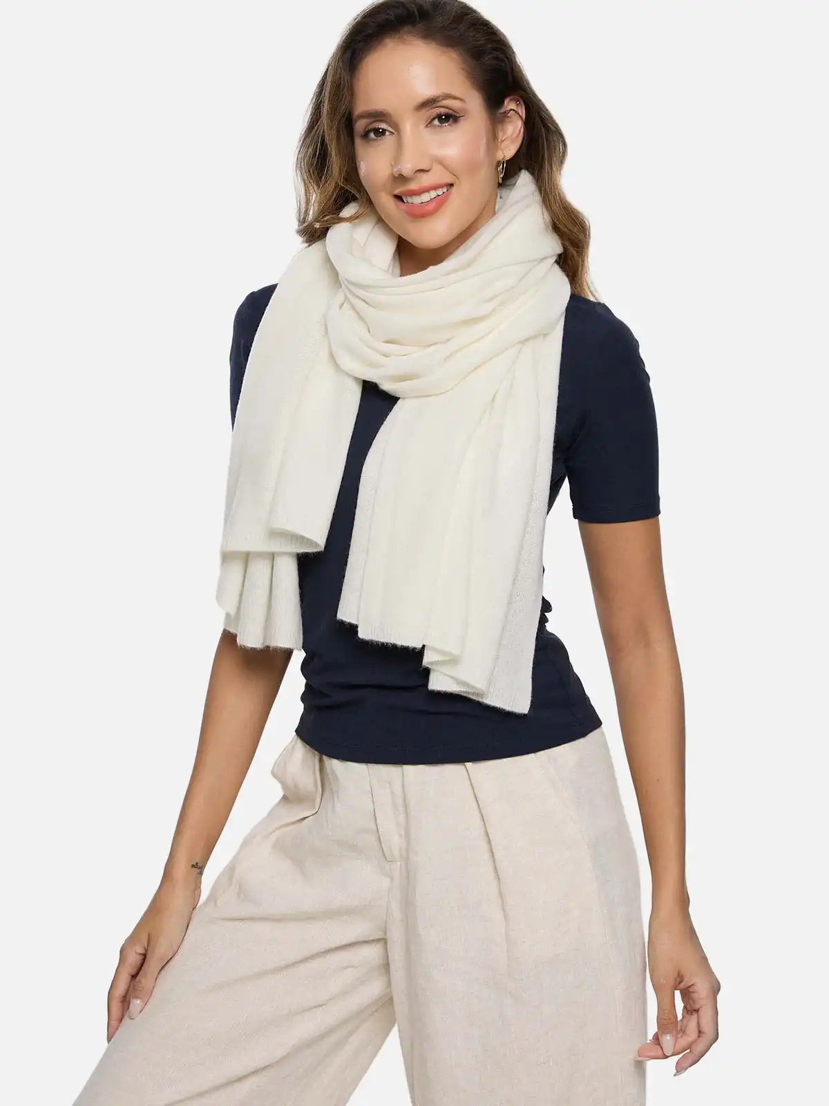 FlexKnit White Cashmere Wrap