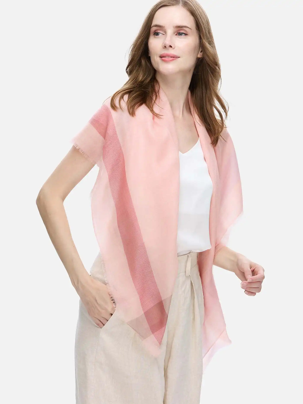 Square - Featherlight Rose Cashmere Scarf