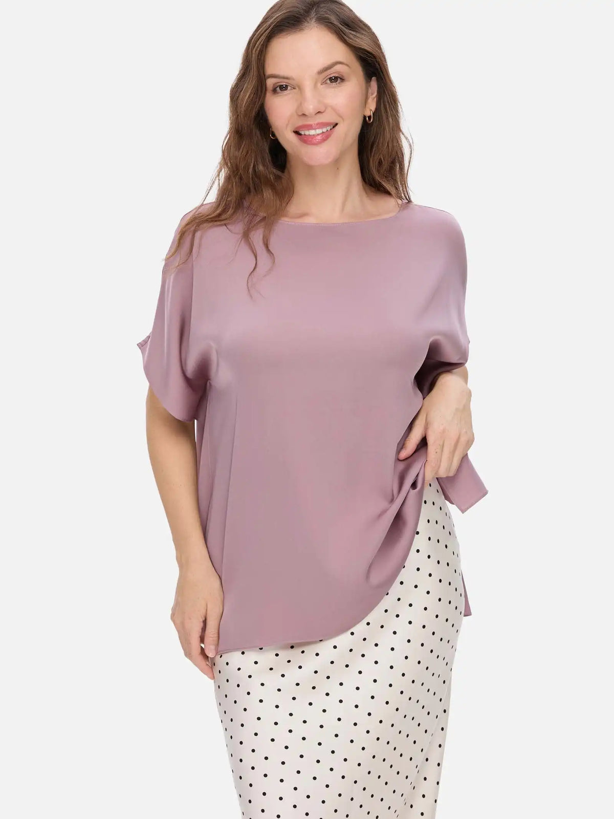 Mauve Silk Ease Top