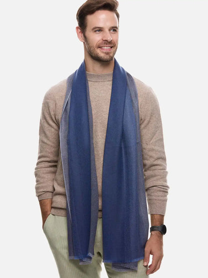 Gray Herringbone Mens Cashmere Scarf