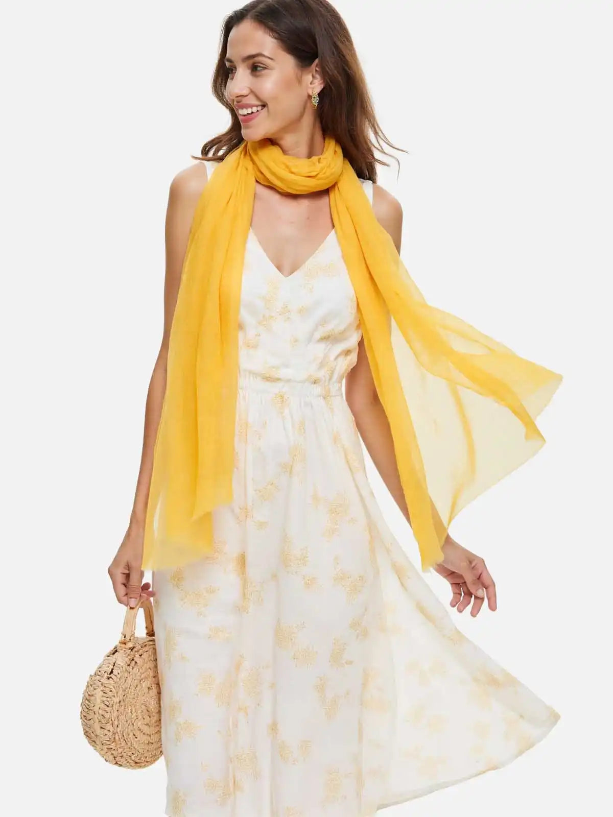 Featherlight Daffodil Cashmere Scarf