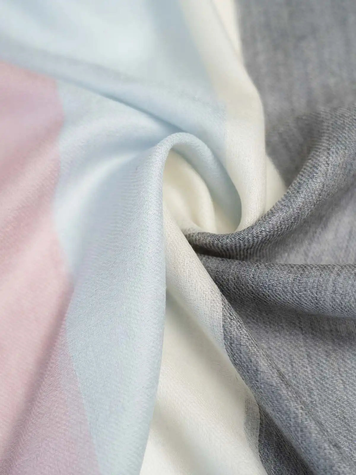 Featherlight Pink Blue Cashmere Scarf