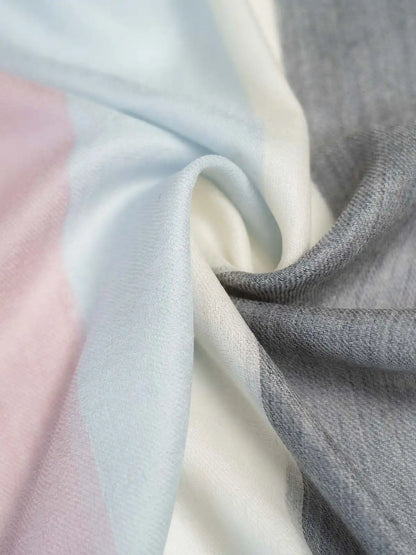 Featherlight Pink Blue Cashmere Scarf