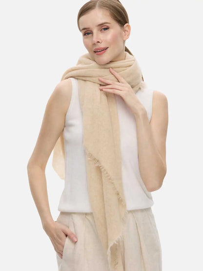 Beige CloudPuff Cashmere Scarf