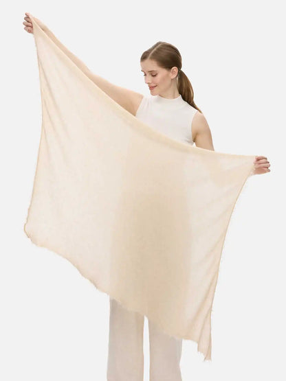 Beige CloudPuff Cashmere Scarf
