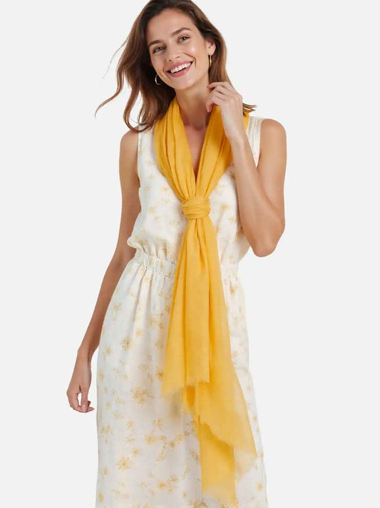 Featherlight Daffodil Cashmere Scarf