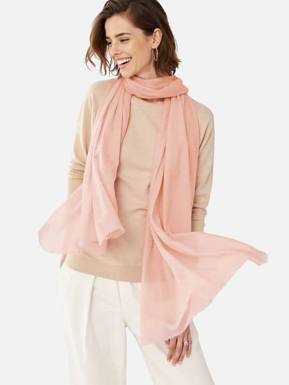 Featherlight Pink Cashmere Scarf