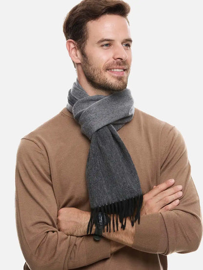 Gray Reversible Mens Cashmere Scarf