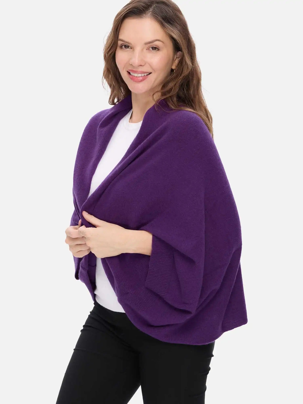 Deep Violet Wearable Cashmere Wrap