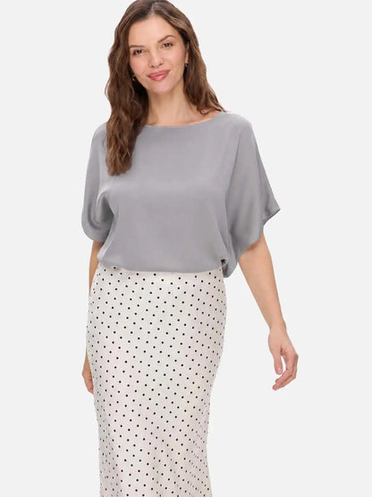 Gray Silk Ease Top