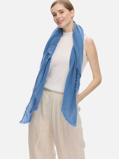 French Blue CloudPuff Cashmere Scarf