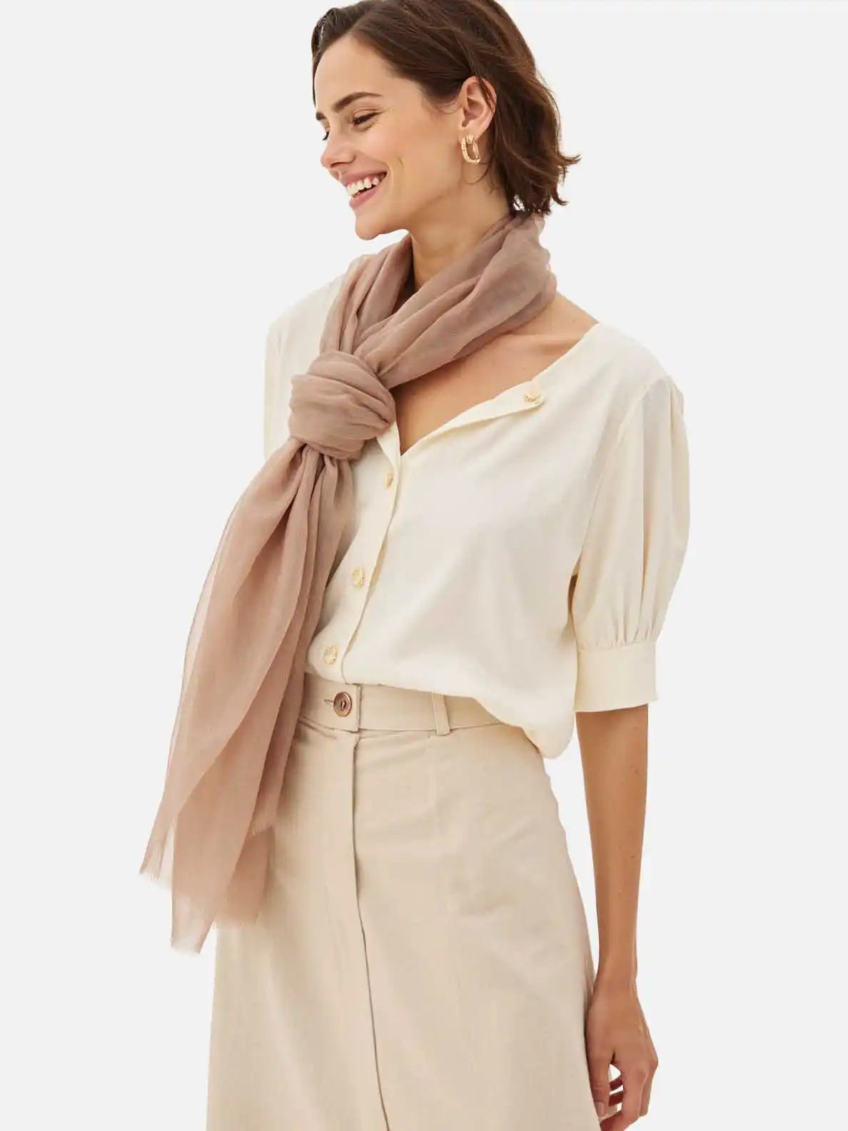 Featherlight Camel Cashmere Scarf