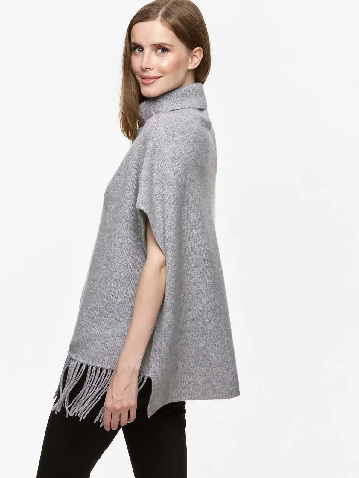 Gray Oversized Cashmere Vest