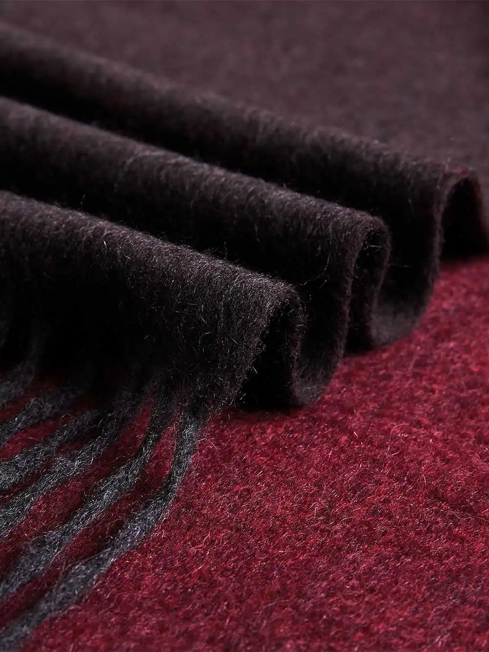 Wine Red Ombre Cashmere Scarf