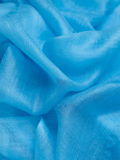 Featherlight Sky Blue Cashmere Scarf