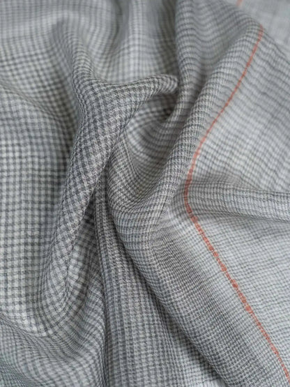 Featherlight Light Gray Plaid Cashmere Scarf