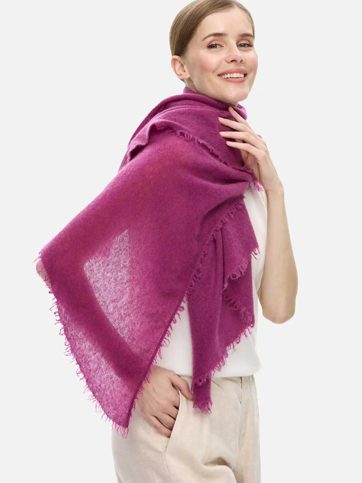 Plum CloudPuff Cashmere Scarf