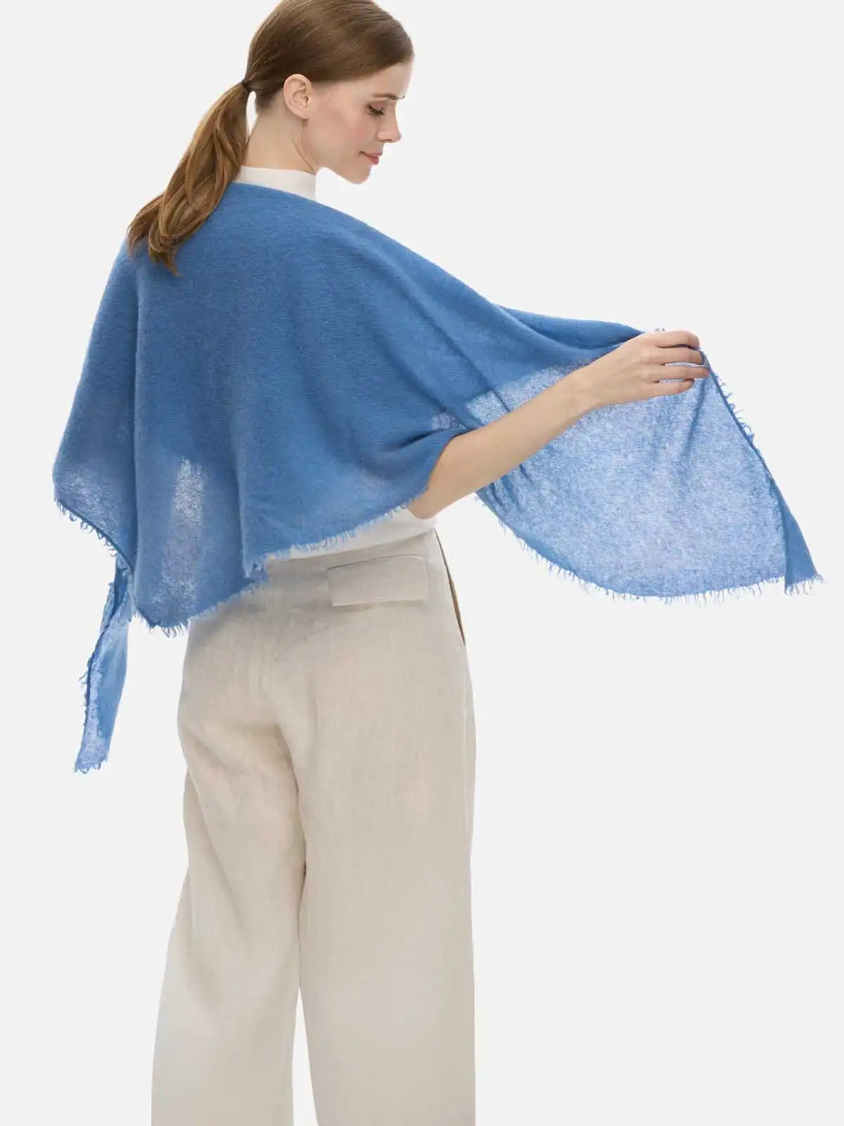 French Blue CloudPuff Cashmere Scarf