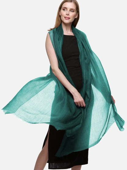 Featherlight Pine Green Cashmere Scarf