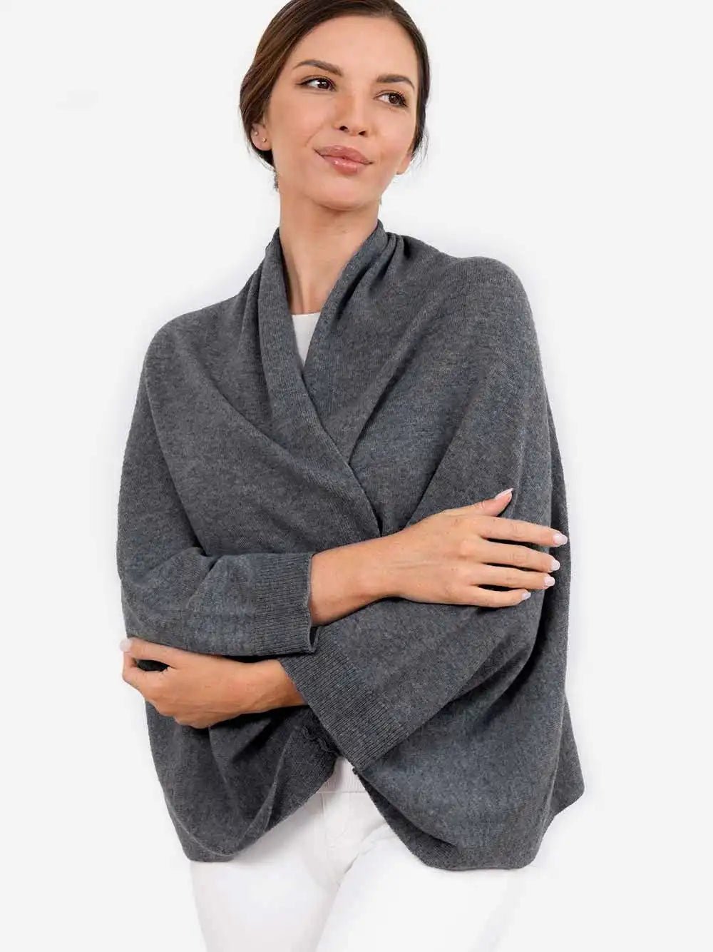 Gray Wearable Cashmere Wrap