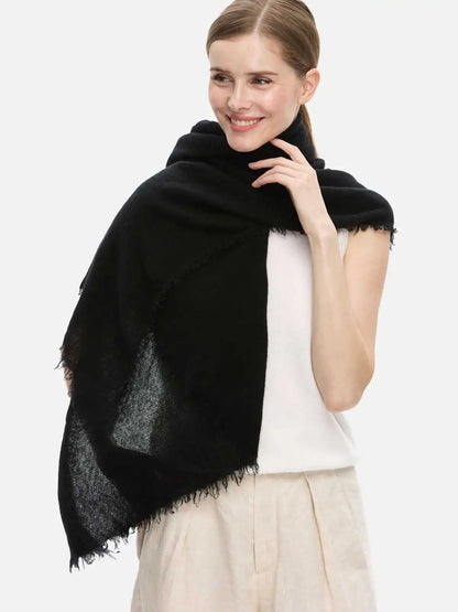 Black CloudPuff Cashmere Scarf