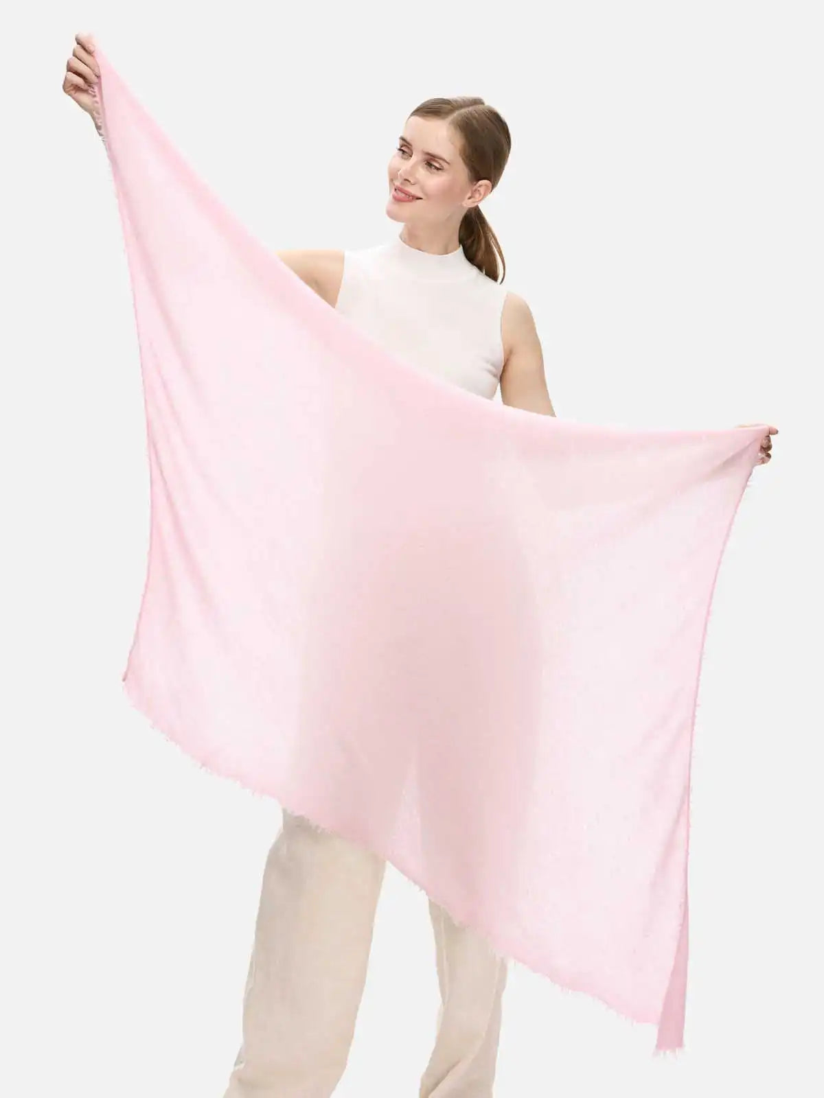 Pink CloudPuff Cashmere Scarf