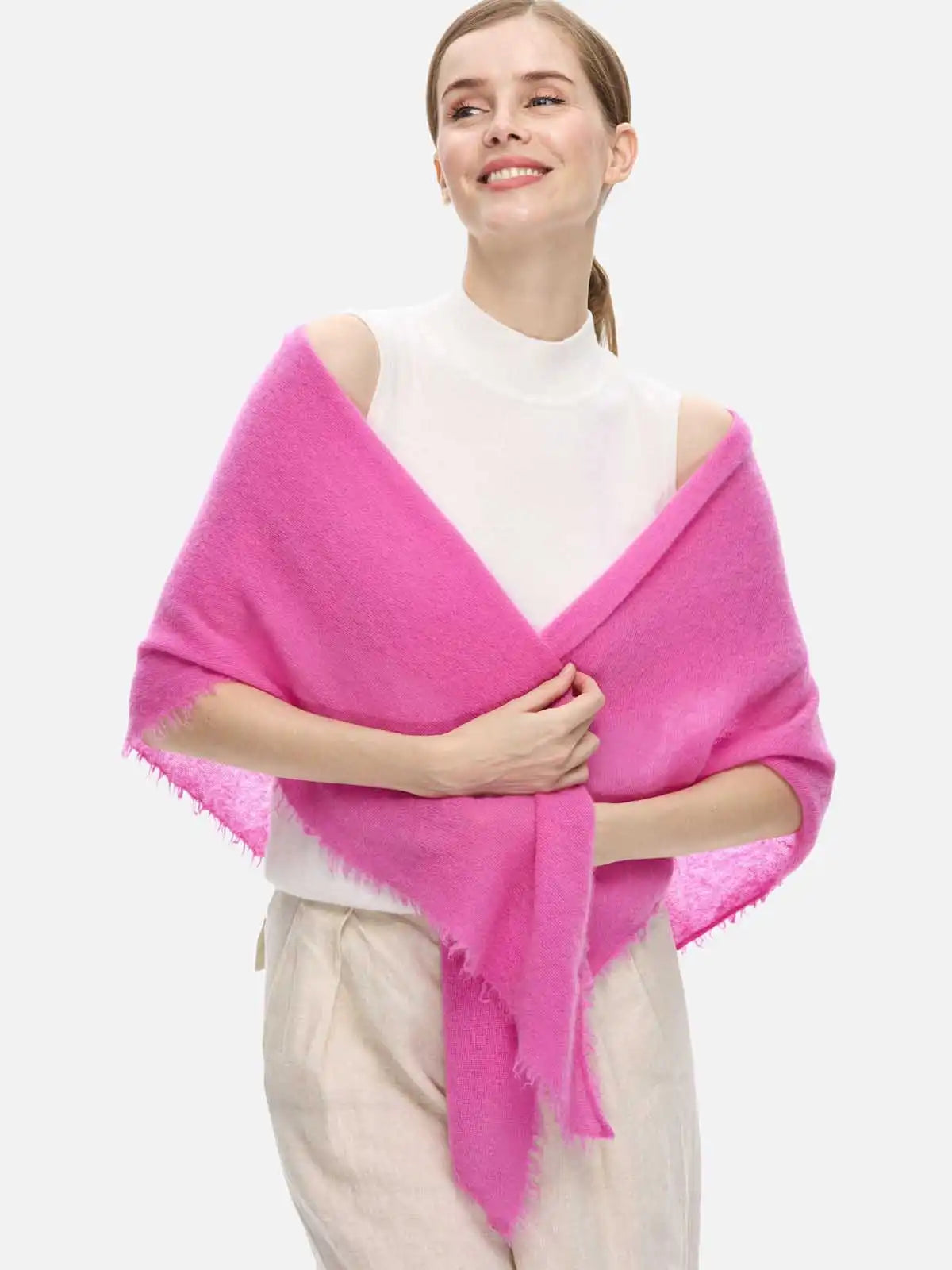 Fuchsia CloudPuff Cashmere Scarf