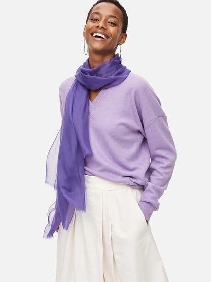 Featherlight Royal Purple Cashmere Scarf