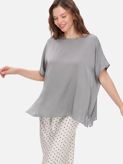 Gray Silk Ease Top