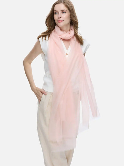 Featherlight Light Pink Cashmere Scarf