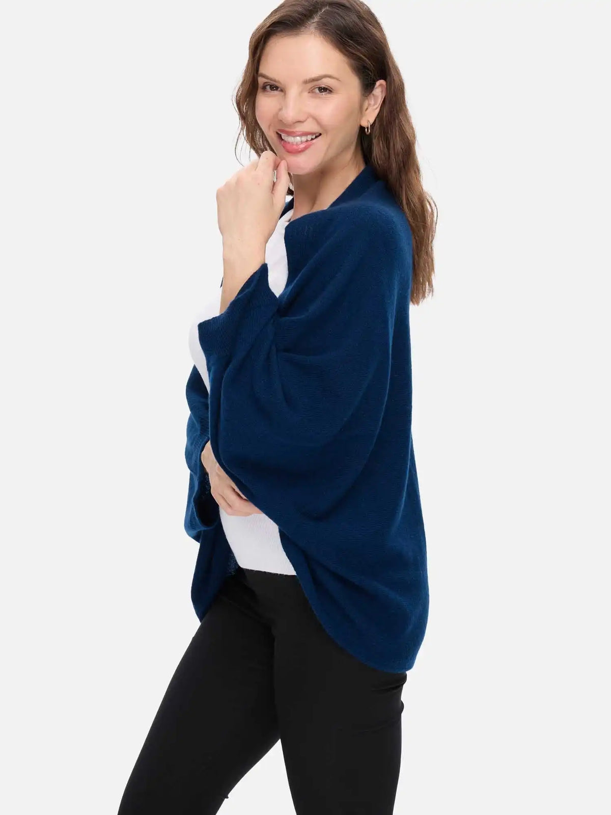 Midnight Navy Wearable Cashmere Wrap