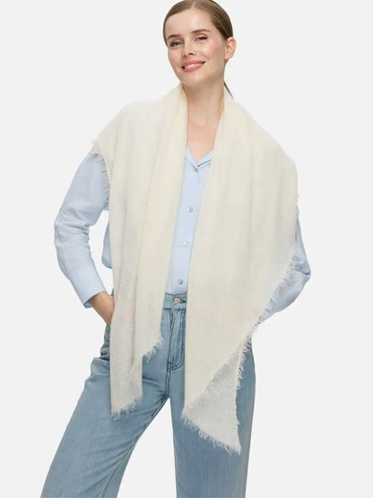 White CloudPuff Cashmere Scarf