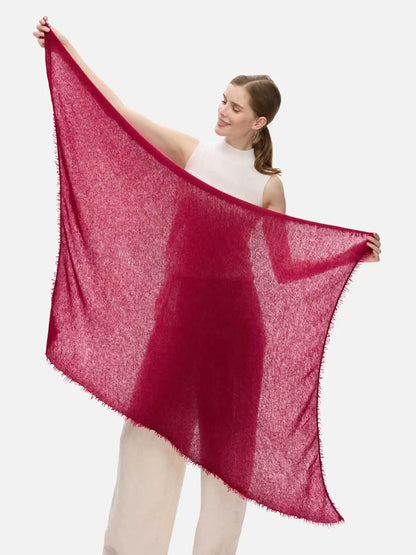 Wine Red CloudPuff Cashmere Scarf