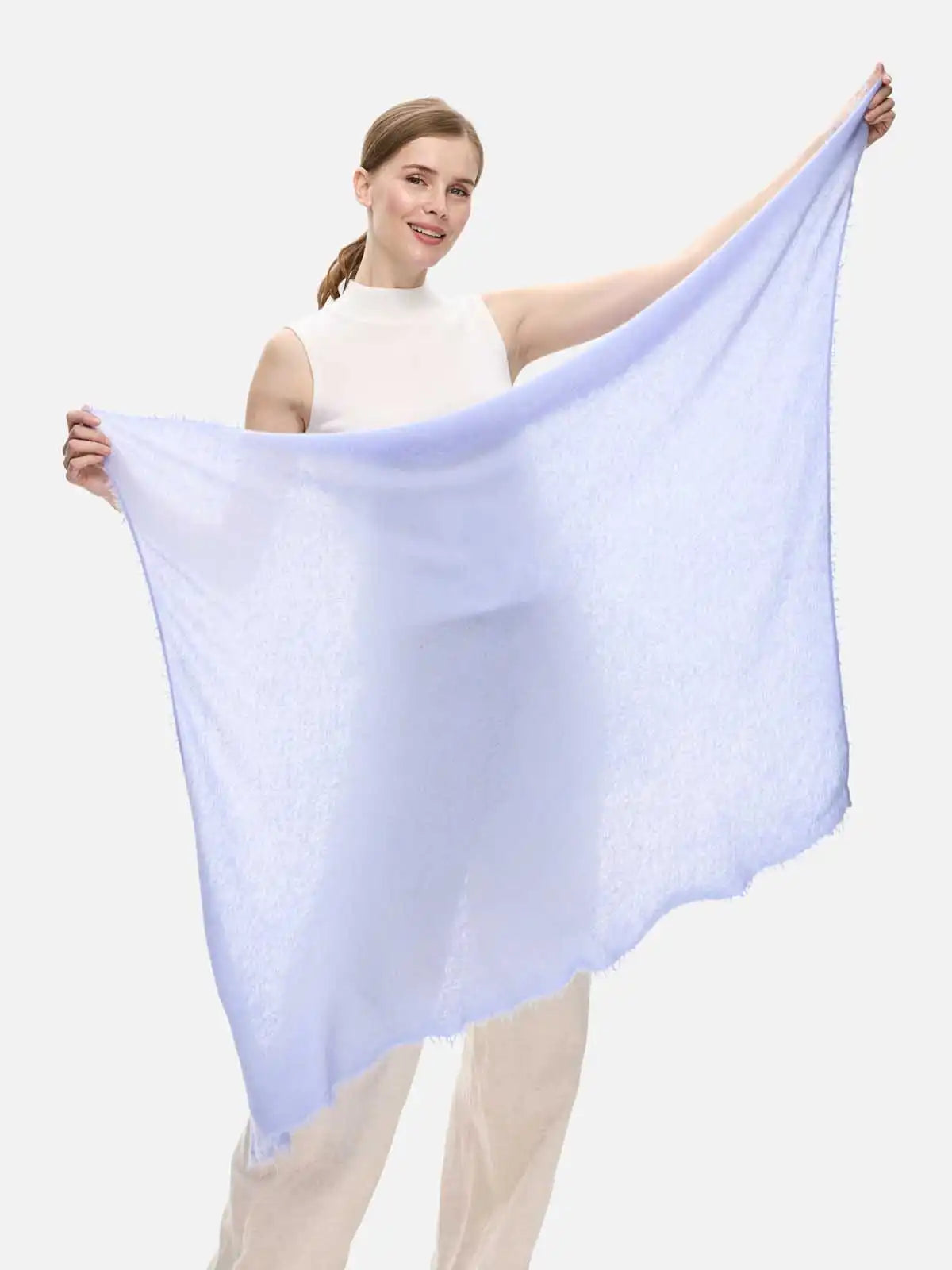Cornflower Blue CloudPuff Cashmere Scarf
