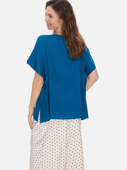 Teal Silk Ease Top