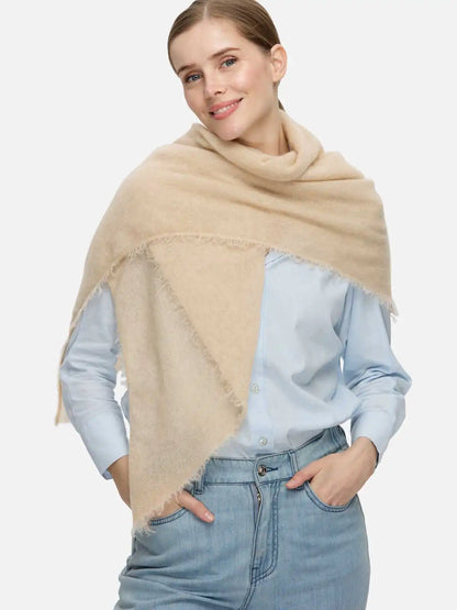 Beige CloudPuff Cashmere Scarf
