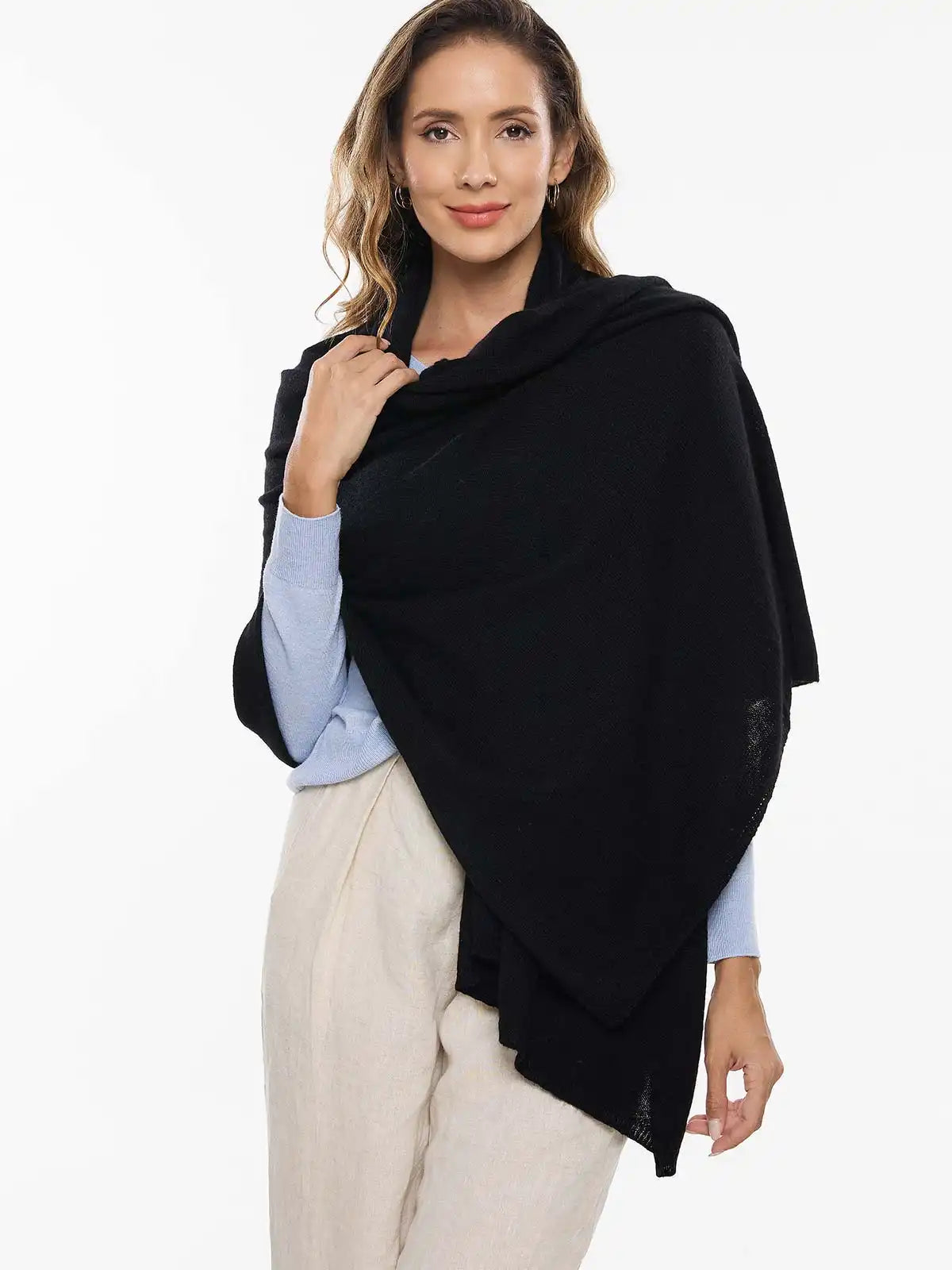 FlexKnit Black Cashmere Wrap