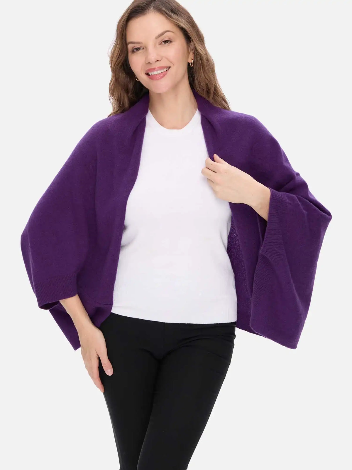 Deep Violet Wearable Cashmere Wrap