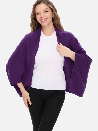 Deep Violet Wearable Cashmere Wrap