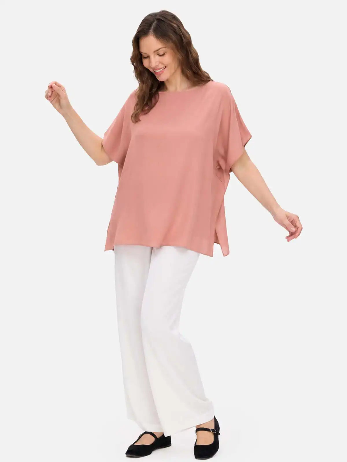 Rose Silk Ease Top