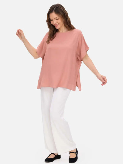 Rose Silk Ease Top